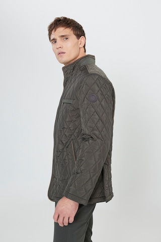 AC&Co / Altınyıldız Classics Erkek Hakı Standart Fit Normal Kesim Dik Yaka Desenli Overcoat Haki