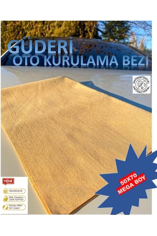 3 Adet Araç Kurulama Mikrofiber Güderi Mega Boy 50x70 Cm