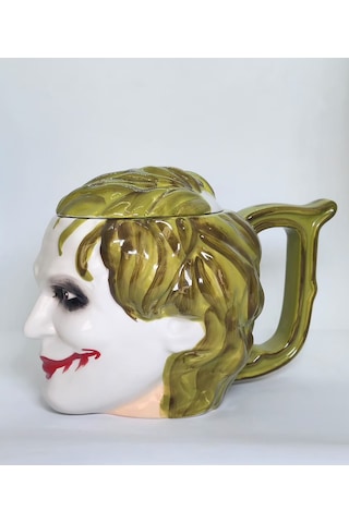 Joker Tasarımlı Kapaklı Kupa - Mug Çok Renkli