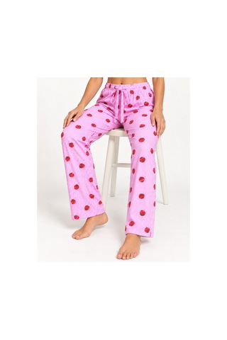 Fit Women Kadın Premium Desenli Rahat Kesim Pembe Pijama Altı 4774