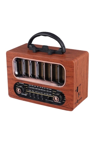 Orta Boy Retro Ahşap Tasarım Bluetooth Hoparlörlü Radyo - Fm/am Destekli, Şarjlı Ve Taşınabiliri Radyo Ns-6636 5250 38894572