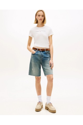 Tommy Hilfiger Tjw Dar Kesim Lineer Kadın Beyaz T-shirt Dw0dw18398ybl