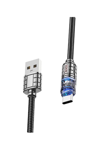 Hoco. U122 1.2m Lantern Usb To Type-c Şarj Data Kablosu - Siyah