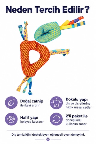 Petstages Dental Health Chews Catnipli Peluş Kedi Oyuncağı