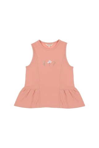 Bambu Çiçek Nakışlı Çocuk Bluz Pembe