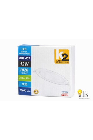 K2 Led Systems 12w Yuvarlak Sıva Altı Led Panel Gün Işığı Gün Işığı
