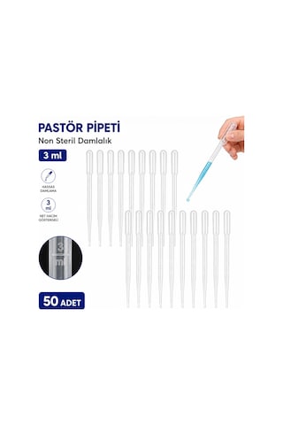 Pastör Pipeti Non Steril Damlalık 3 Ml Plastik 100 Adet