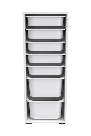 Pratico 7 Sepetli Çok Amaçlı Oyuncak Dolabı - Beyaz - 122x30x45,5 Cm Beyaz