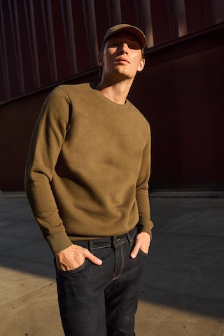 AC&Co / Altınyıldız Classics Erkek Hakı Standart Fit Normal Kesim İçi Polarlı Bisiklet Yaka Sweatshirt Haki