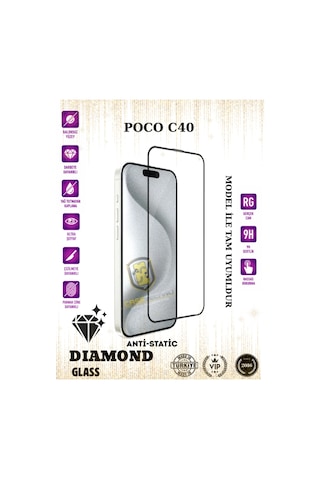 Poco C40 Anti-static Esd 9h Diamond Glass Ekran Koruyucu Temperli Cam Poco C40 Anti-static Esd 9h Diamond Glass Ekran Koruyucu Temperli Cam