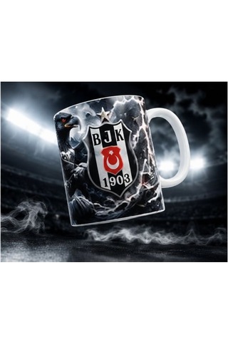 Beşik Taş Kara Kartal Kupa Bardak Siyah Beyaz Taraftar Kupası