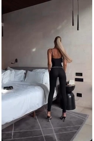 Pink Life Black Luxe Cut-out Jumpsuit Siyah