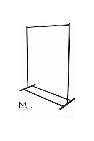 Siyah Metal Konfeksiyon Askısı - Minimalist Elbise Askılığı - Butik Tipi Askı Siyah