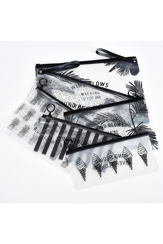 Sones Adet Moda Seyahat Kadın Şeffaf Şeffaf Kozmetik Çantası Küçük Büyük Pvc Gerekli Makyaj Çantası Kılıfı Banyo Yıkama Organizatör Seti Hindistan Cevizi Ağacı 23 16,5 Cm