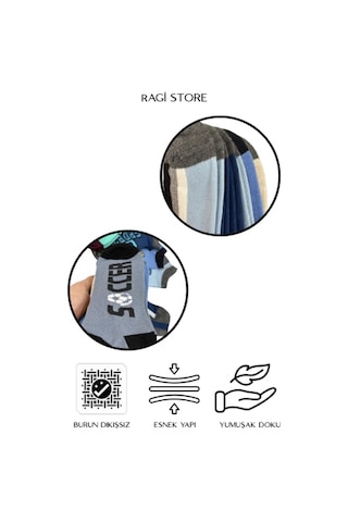 7'li Mix Desen Dikişsiz Penye Erkek Çocuk Patik Çorap Çok Renkli