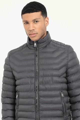 Dufy Antrasit Kapitone Slim Fit Erkek Mont-25289 Antrasit