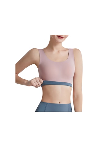 Skycity Kadınlar İçin Çift Yönlü Spor Sütyeni - Rahat Ve Destekleyici Yoga Atleti Açık Pembe Ve Mavi