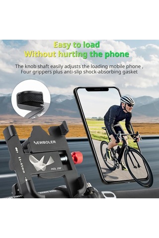 Promend Sjj-297b Gidon Standı Modeli Bisiklet Telefon Tutucu Evrensel Alüminyum Alaşımlı Elektrikli Bisiklet Dağı Siyah