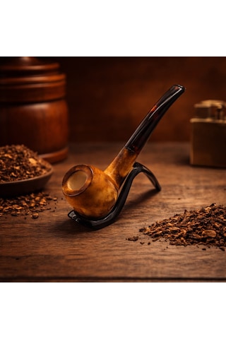 Klasik Düz Model El Yapımı Lületaşı Pipo Blok Meerschaum Gövde Akrilik Ağızlık Özel Seri