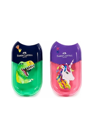 Faber Castell Kalemtraş Minibox Çift Hazneli Standart & Jumbo Pastel - 1 Adet