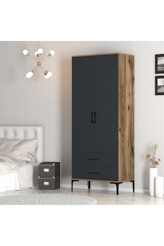 Variant Kumsal 2 Kapılı T Gardrop - Ceviz / Antrasit