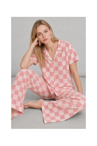 Fit Women Kadın Kısa Kollu Rahat Pembe Pijama Takımı 4727