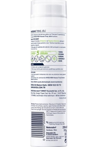 Men Hassas Tıraş Jeli 200ml, Hassas Ciltlere Özel Hızlı Koruma, , Alkolsüz Formül
