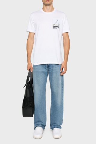 Paul & Shark Erkek T Shirt 24411064 010 Beyaz Beyaz