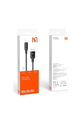 Mcdodo CA-2700 Apple iPhone Uyumlu Usb Şarj Data Kablo 1.2m Siyah