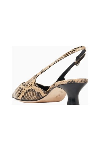 Aeyde Catrina, Yılan Desenli Deri Slingback Topuklu Ayakkabı Bej