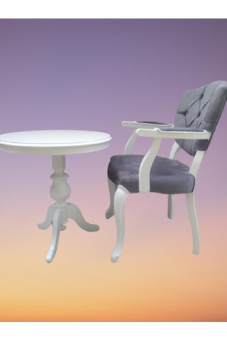 Bengimobilya Fiskos-Berjer Sandalye Kelebek Model Parlak Beyaz Babyface Kapito (495733693) Lila