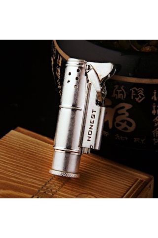 Promise Çakmak Koleksiyonluk Muhtar Çakmağı Benzinli Gümüş