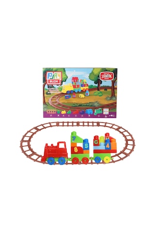 Play Blox Oyuncak Tren Seti 41 Parça Sayılar Ve Alfabe Treni Parlak Renkler Mega Blok Seti 2403