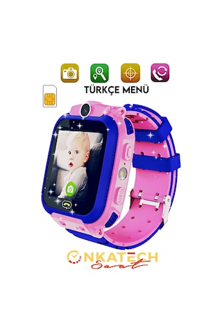 Onkatech Konum Takipli Sim Kart Girişli Lbs ve Sos Özellikli Akıllı Saat (İthalatçı Garantili)