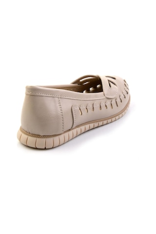 Bambi Bej Leather Kadın Babet K01140005103 Bej
