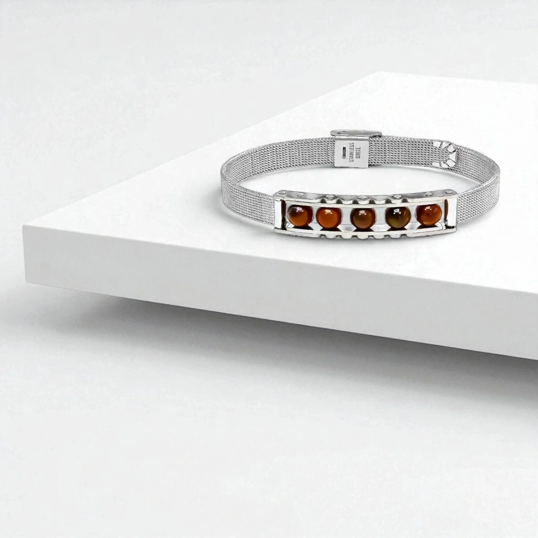 Moncuk Design Kaplan Gözü Taşı Ve Paslanmaz Çelik Bileklik 33512b23d4 Çok Renkli