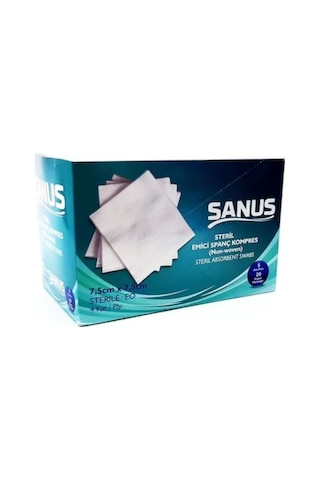 4 Kat Non Woven Steril Spanç 7.5 x 7.5 CM 100 Adet