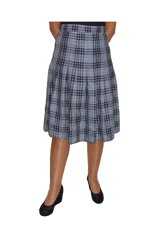 Gri-siyah Ekoseli Pileli Etek Art.7 Çok Renkli