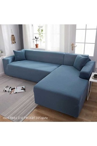 Yingfu Yüksek Kaliteli Mavi Kumaş Koltuk Kılıfı - Tam Kaplama, Kaymaz, Esnek, Dayanıklı Ev Dekoru 140-185cm DiğER