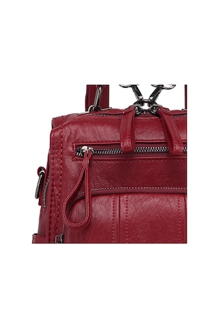 Yıkama Deri Sırt Askılı Kadın Çantası 21k Barcelona 1915 Bordo