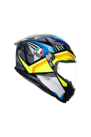 Agv K6 S Joan Black Blue Yellow Kapalı Kask Sarı