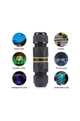 Besthome1 Ip68 Su Geçirmez Kablolu Bağlantı Cihazı, Dış Mekan Kablosu Bağlayıcı, 9-12mm Çap, 3pin, 24a, -40 C/+105 C, Pa66+bron