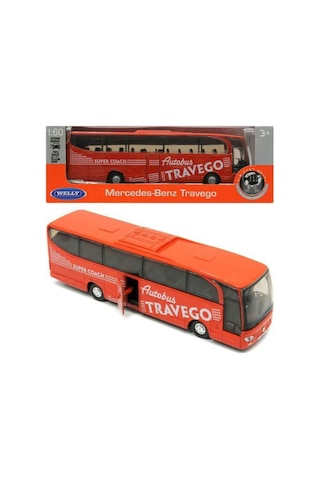 1 60 Ölçek Welly Mercedes Benz Travego Die-cast Metal Otobüs 2021.