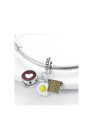 Fubena Kahve, Omlet Ve Tost Sallantılı Charm Gümüş