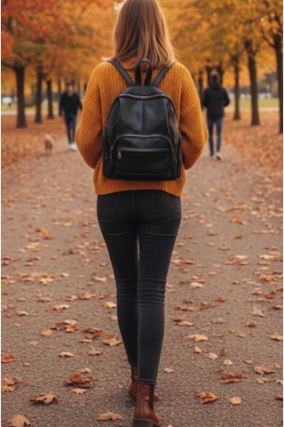 Newish Polo Donna Model Sırt Çantası-yıkama Suni Deri Siyah