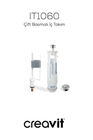 Creavit Mare Duvara Sıfır Kanalsız Klozet + Rezervuar + Duroplast Kapak + Çift Basmalı İç Takım Set