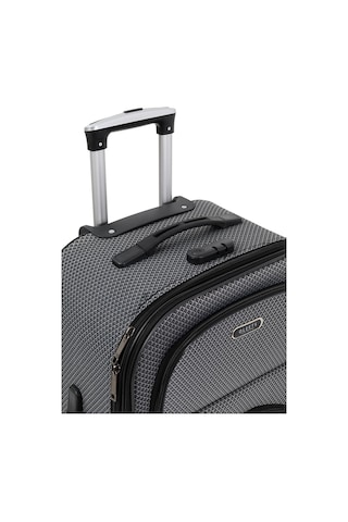 Oleets 8 Tekerli Su Geçirmez Kumaş Orta Boy Valiz Gri