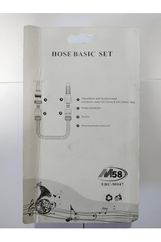 M58 4 Parça Hortum Adaptörü ve Hortum Fıskiye Yıkama Sulama Seti Sürat