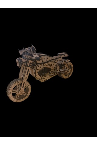 Ahşap Motosiklet Maketi Dekoratif El Yapımı 33 15 Cm