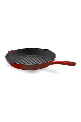 Korkmaz A2847-1 Casta Kırmızı Yuvarlak 28x28 Cm Grill Döküm Tava